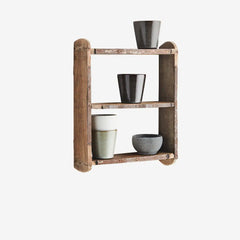 Upcycled wooden brick mould shelf