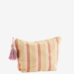 Striped washbag w/ tassel