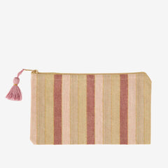 Striped cotton pouch