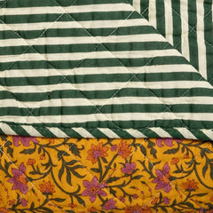 Plaid Bloemen Geel/Groen 140x180 cm