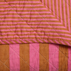 Plaid Strepen Roze/Bruin 140x180 cm