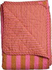 Plaid Strepen Roze/Bruin 140x180 cm