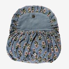 PRINTED COTTON POUCH - BLUE