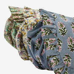 PRINTED COTTON POUCH - BLUE
