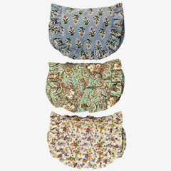 PRINTED COTTON POUCH - BLUE