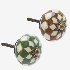 HAND-PAINTED STONEWARE DOORKNOB - 39