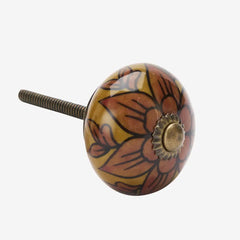 HAND-PAINTED STONEWARE DOORKNOB - 122A