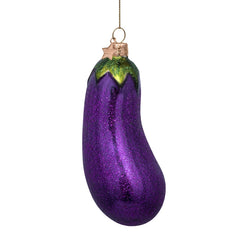 Ornament glass purple eggplant H13cm