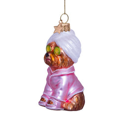 Ornament glass selfcare dog H9.5cm