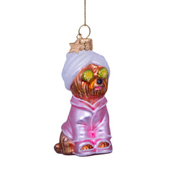 Ornament glass selfcare dog H9.5cm
