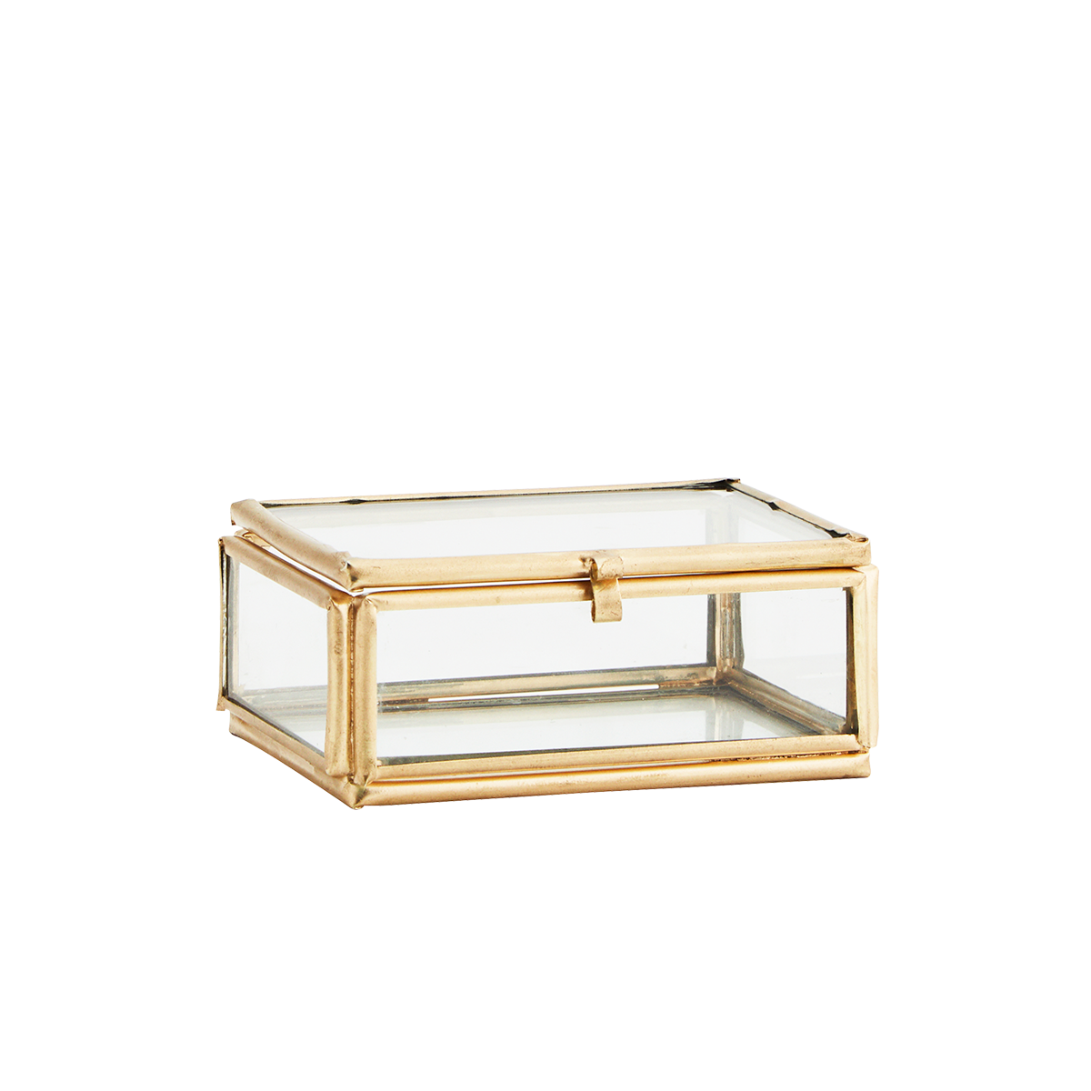 Rectangular glass box brass - xsmall