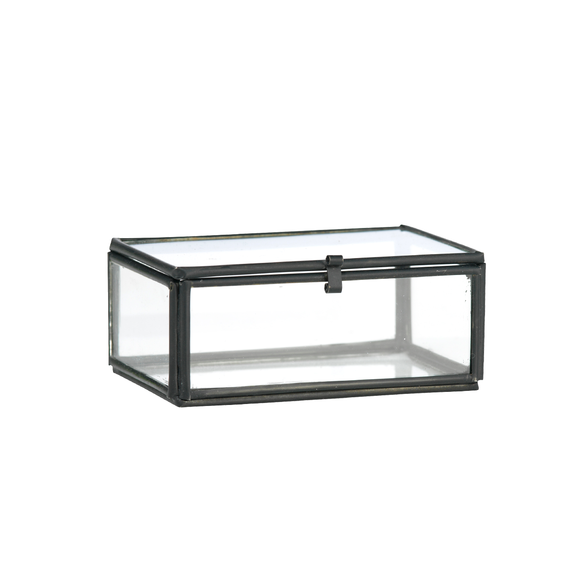 Rectangular glass box black - small