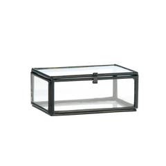 Rectangular glass box black - small