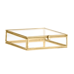 Quadratic glass box brass - medium