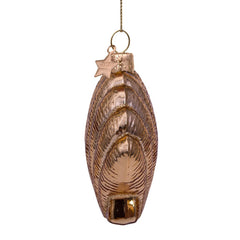 Ornament glass shiny gold shell H7.5cm
