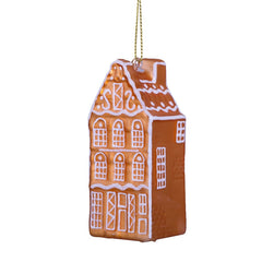 Ornament glass ginger bread canal house H9cm