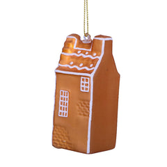 Ornament glass ginger bread canal house H9cm