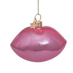 Ornament glass soft pink opal sensual lips H7.5cm