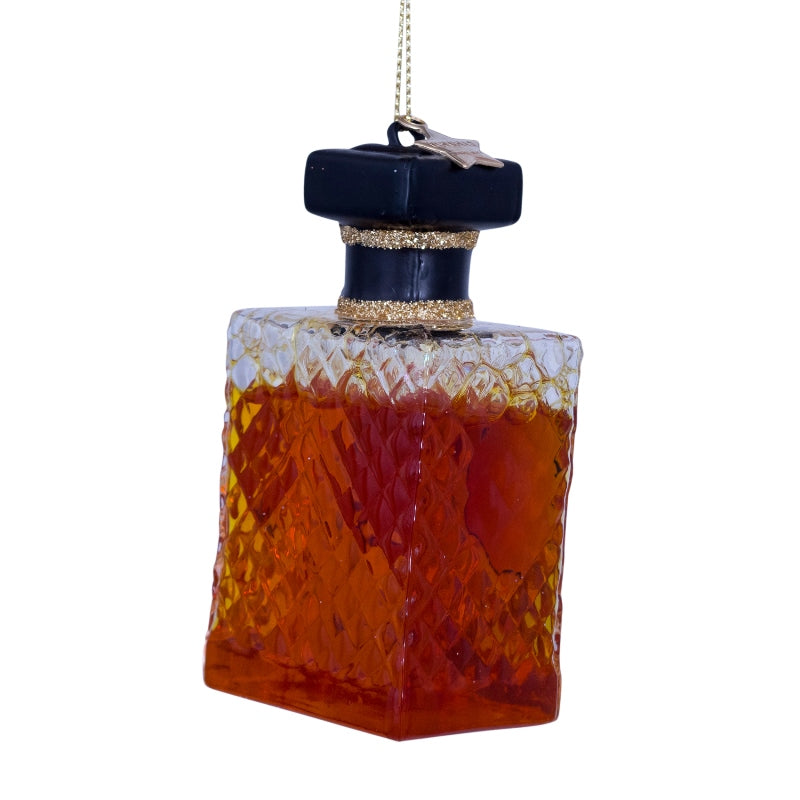 Glazen kerst decoratie transparante whiskyfles H8.5cm