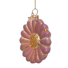 Ornament glass soft pink opal daisy flower H8cm