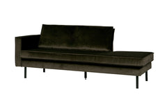 Rodeo Daybed Left Velvet Dark Green Hunter