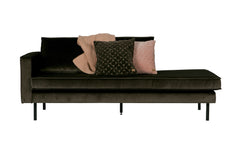 Rodeo Daybed Left Velvet Dark Green Hunter