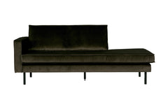 Rodeo Daybed Left Velvet Dark Green Hunter