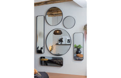 Doutzen Spiegel Metaal Zwart 170x40cm