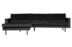 Rodeo Chaise Longue Links Velvet Antraciet