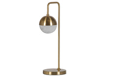 Globular Tafellamp Metaal Antique Brass