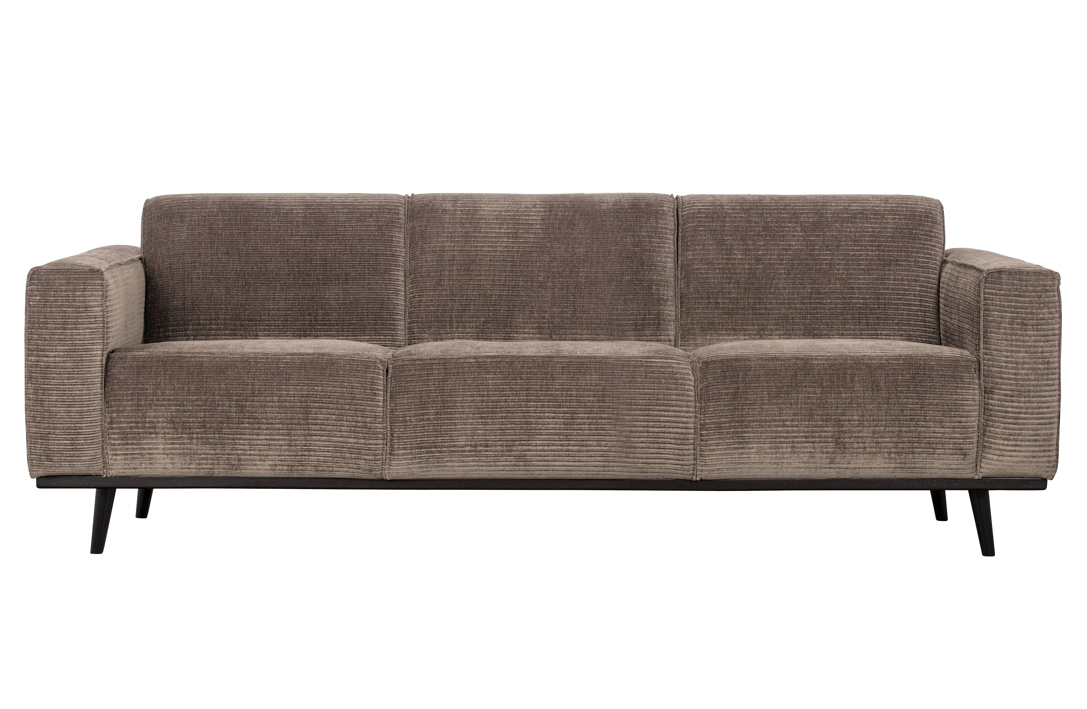 Statement 3-zits Bank 230 Cm Brede Platte Rib Taupe