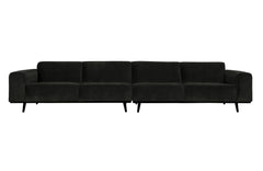 Statement Xl 4-zits Bank 372 Cm Platte Brede Rib Graphite