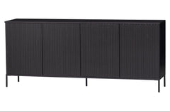 New Gravure Dressoir 200 Cm Grenen Zwart [fsc]