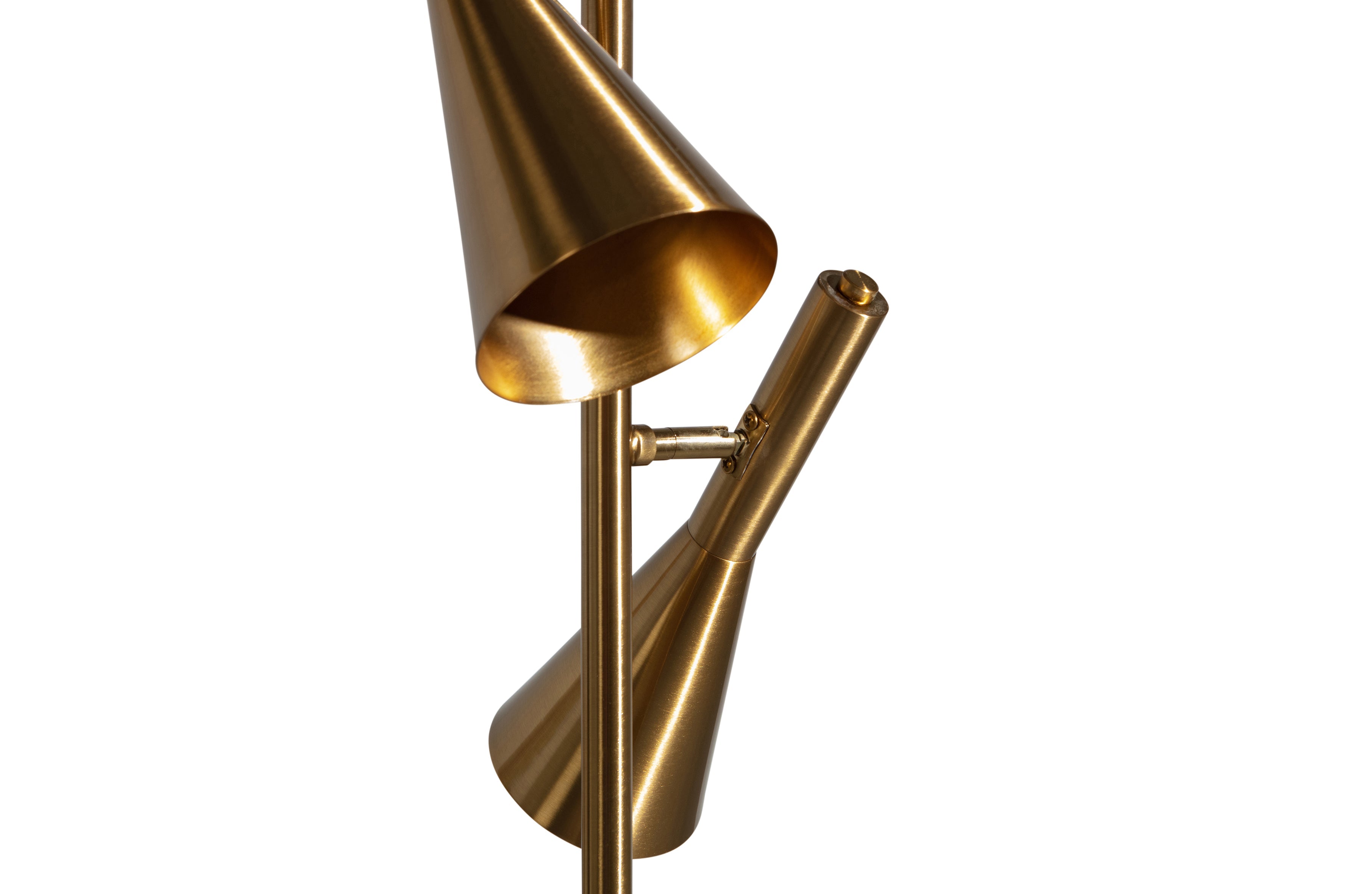 Body Vloerlamp Met 2 Lampen Metaal/marmer Antique Brass