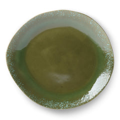 70s ceramics: dinner plates, green (set of 2)