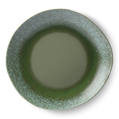 70s ceramics: dinner plates, green (set of 2)