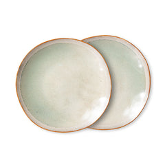 70s ceramics: side plates, mist (set of 2)