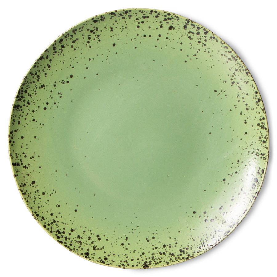 70s ceramics: dinner plates, kiwi (set of 2)