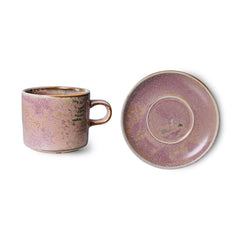 Chef ceramics: cup and saucer, rustic pink