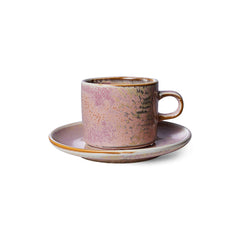 Chef ceramics: cup and saucer, rustic pink