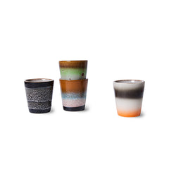 70s ceramics: ristretto mugs, Good vibes (set of 4)