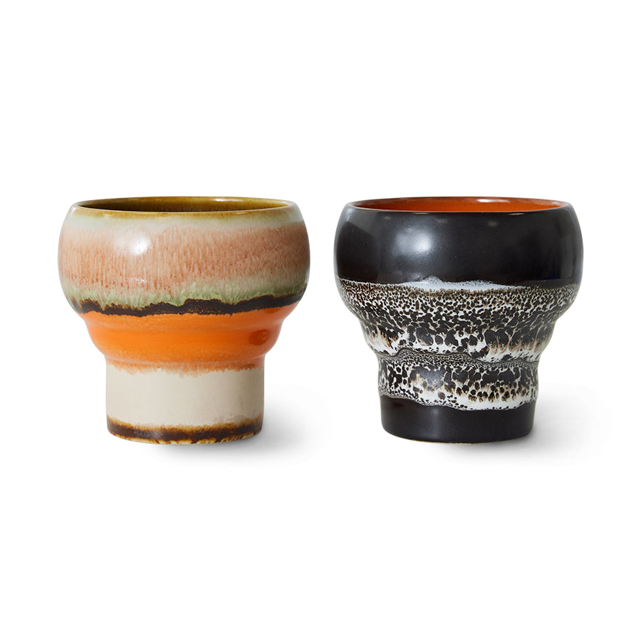 70s ceramics: lungo mugs, basalt (set of 2)