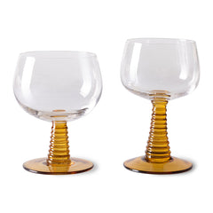 swirl wine glass high, ochre