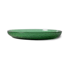 the emeralds: glass side plate, green