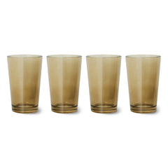 70s glassware: tea glasses mud brown (set of 4)