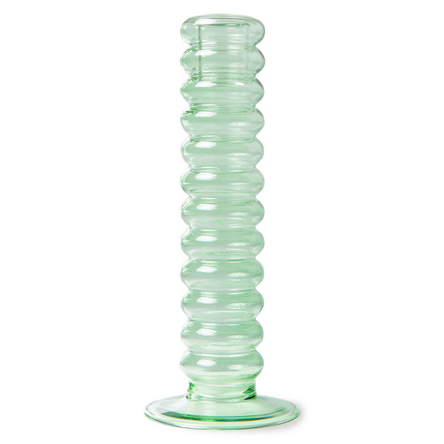 the emeralds: glass candle holder L, mint green
