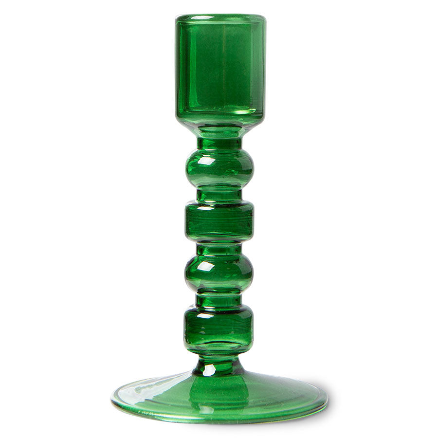 the emeralds: glass candle holder M, forest green