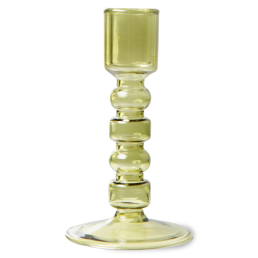 the emeralds: glass candle holder M, olive green