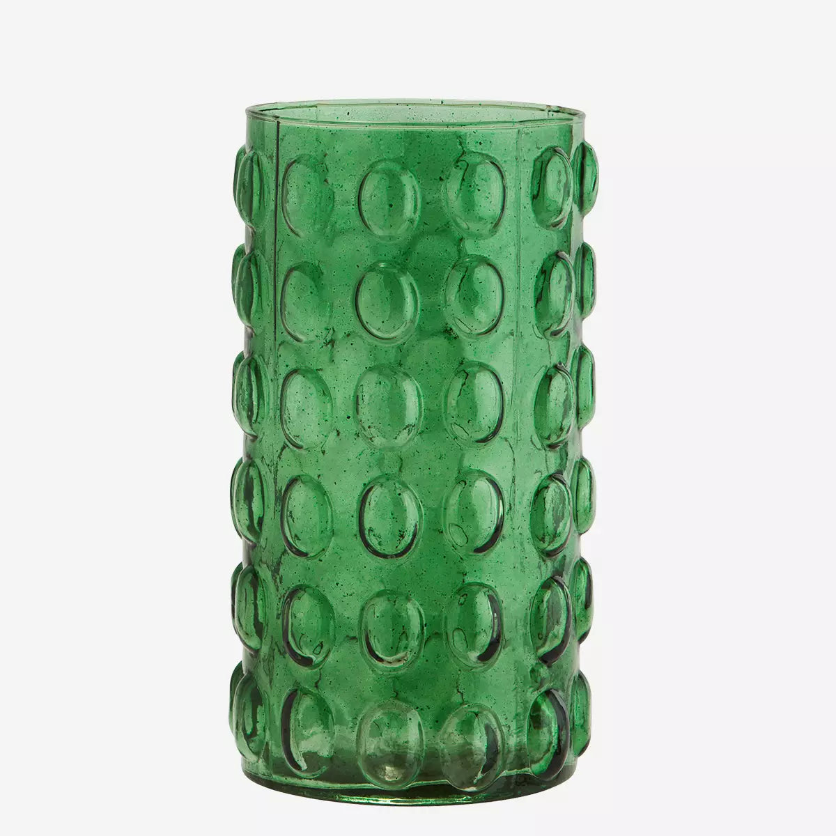Glass vase bubbles green large