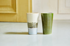 70s ceramics: latte mug, grass
